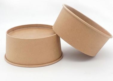 100% Recyclable Kraft Paper Bowls With Lids , Small Paper Bowls Custom Logo