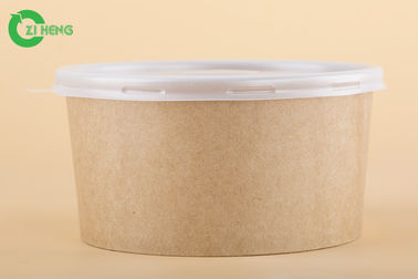 PEは友好的なサラダ/パスタPPの白いふた100%のEcoのためのペーパー食糧ボールを並べました