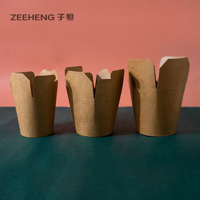 リサイクル可能 エコフレンドリー クラフトボックス ブラウン ホワイト ヌードル ボウル 16oz/26oz/32oz