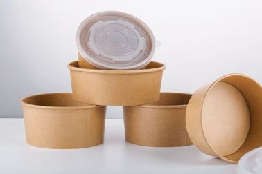100%の再生利用できる習慣はペーパー スープ ボウルの使い捨て可能な試供品を取り除きます